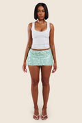 The Shimmi Mini Skirt in Blue