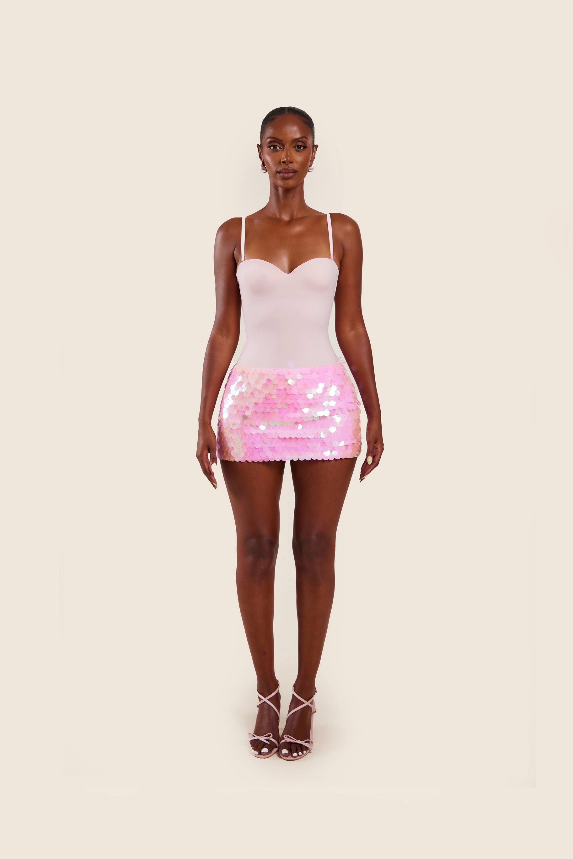 The Shimmi Mini Skirt in Pink