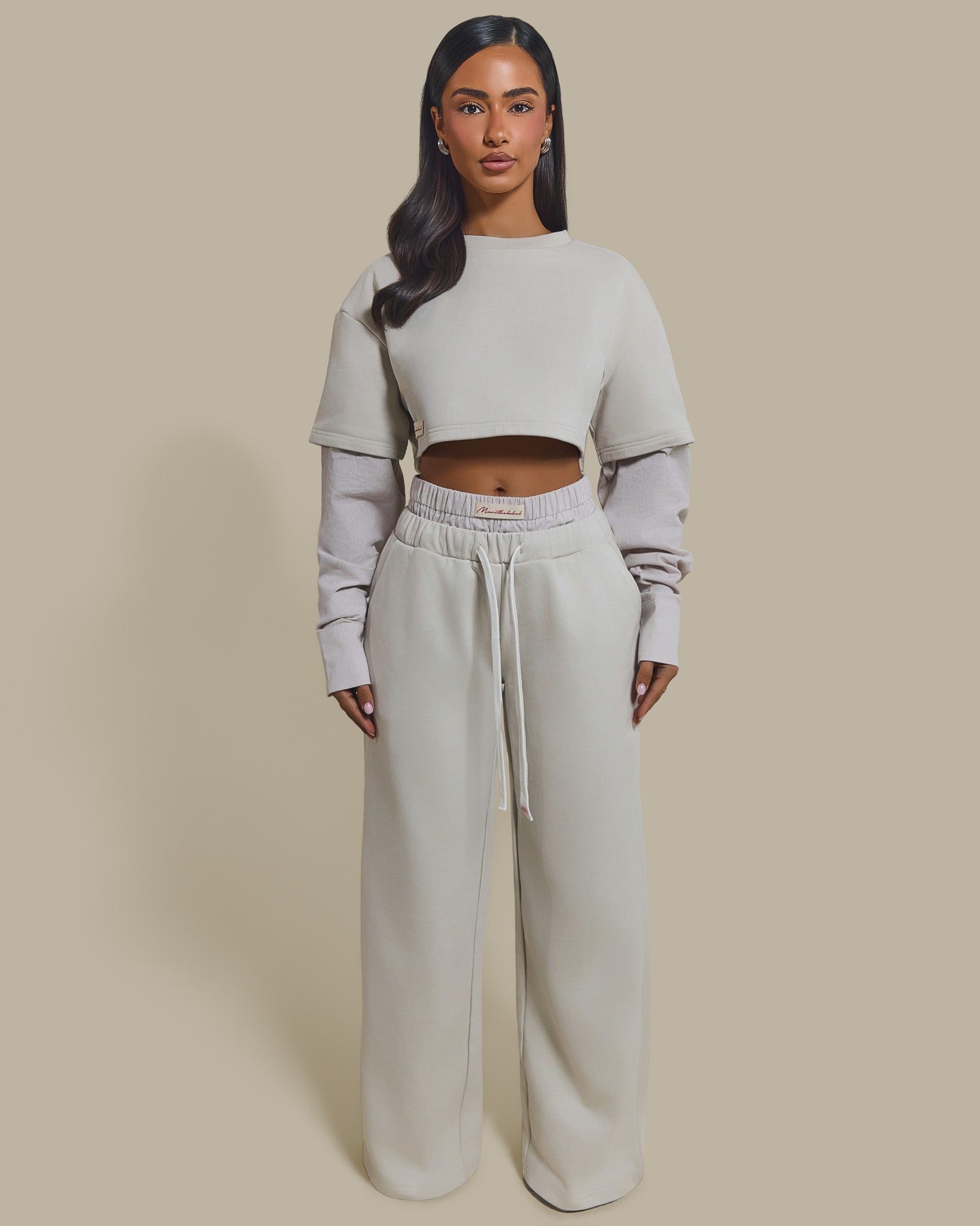 The Boxer Wide-Leg Joggers in Beige