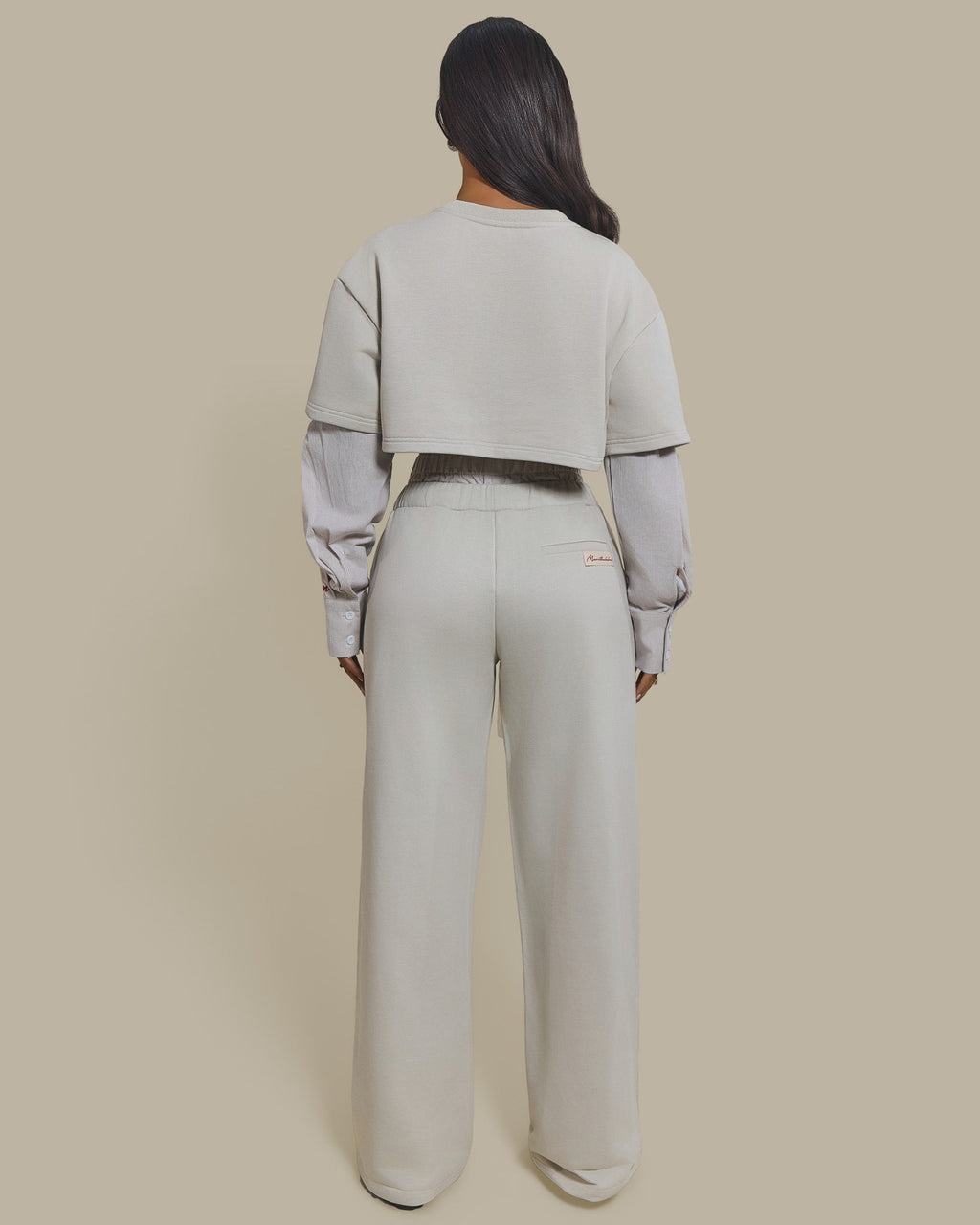 The Boxer Wide-Leg Joggers in Beige