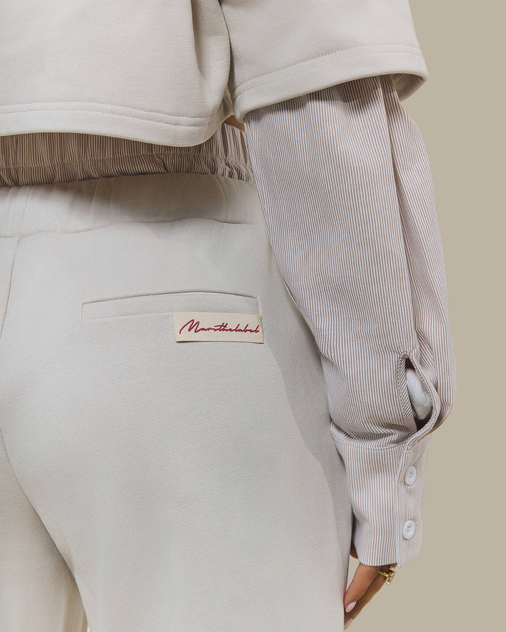 The Boxer Wide-Leg Joggers in Beige