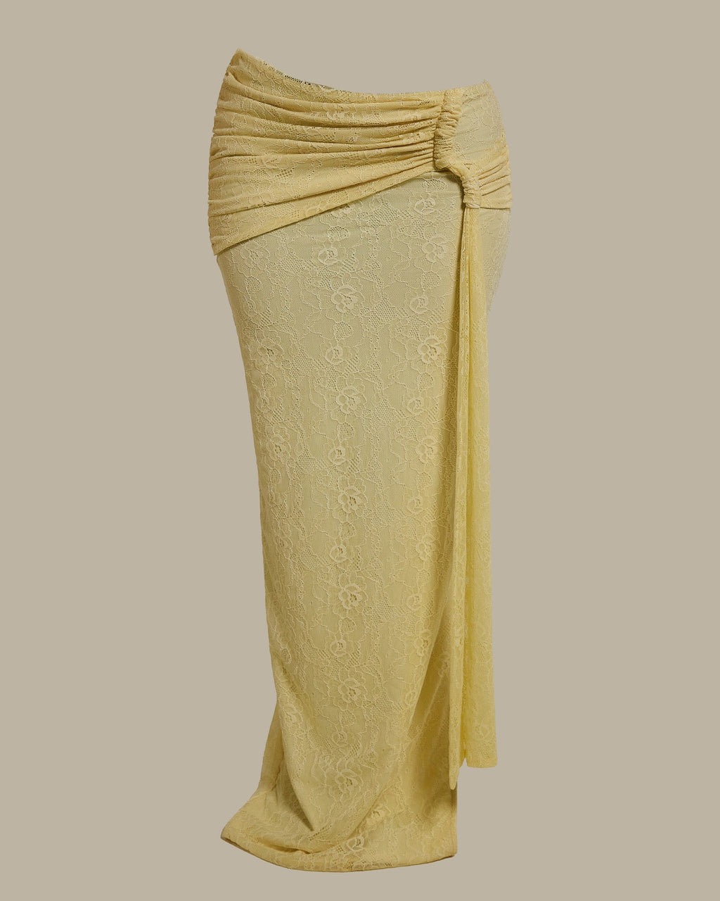 The Lexi Lace Maxi Skirt in Butter Yellow