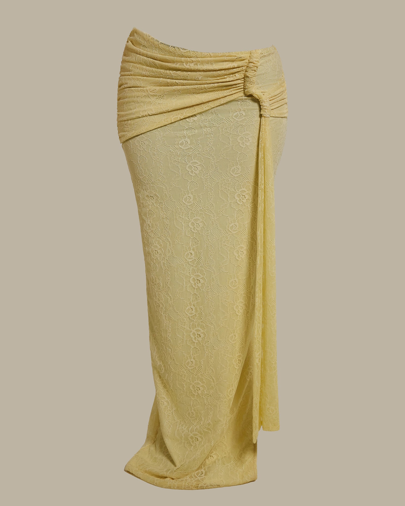 The Lexi Lace Maxi Skirt in Butter Yellow