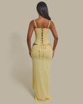 The Lexi Lace Maxi Skirt in Butter Yellow
