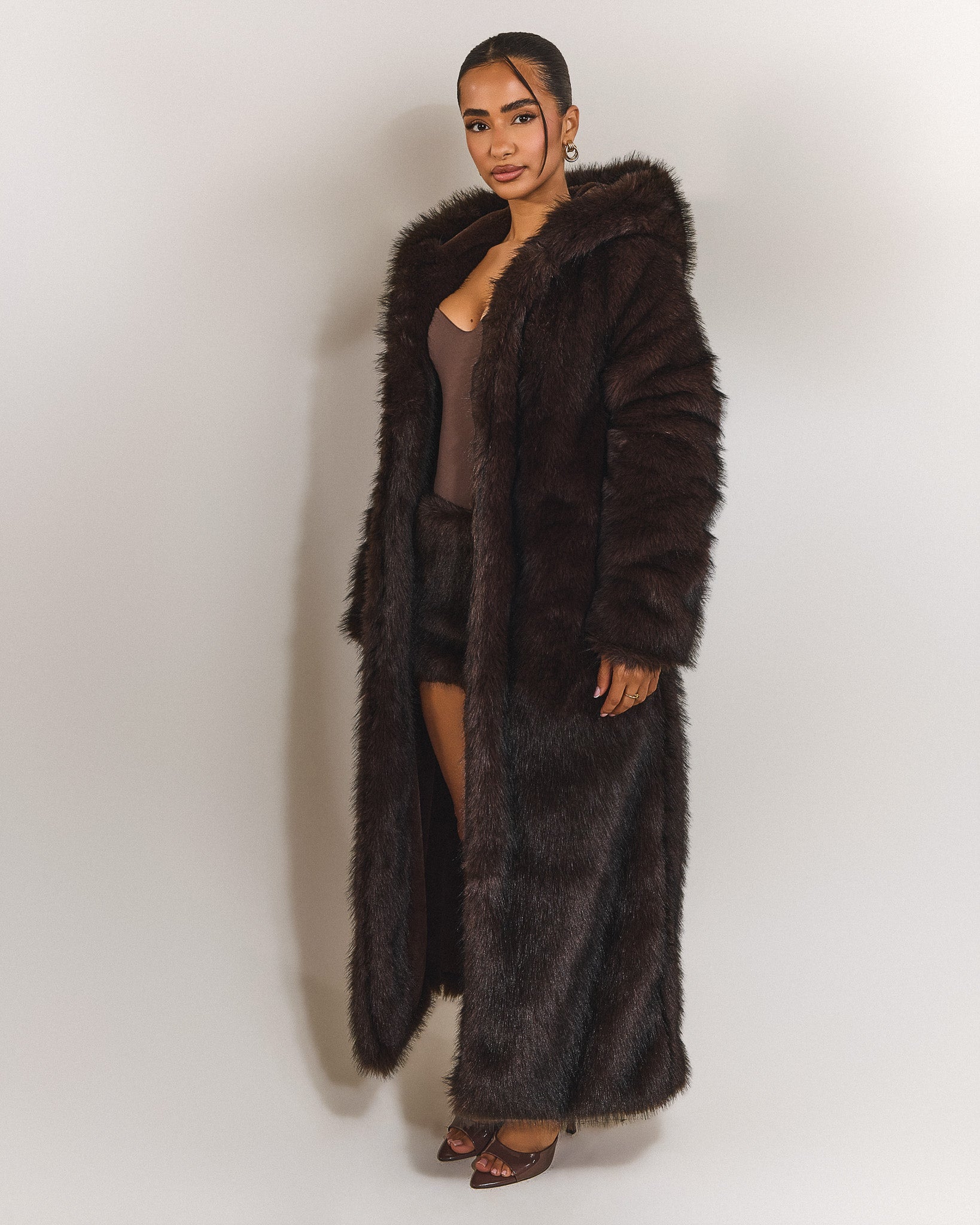 The Maple Maxi Coat in Brown