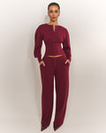The Knit Button Up Cardigan in Burgundy