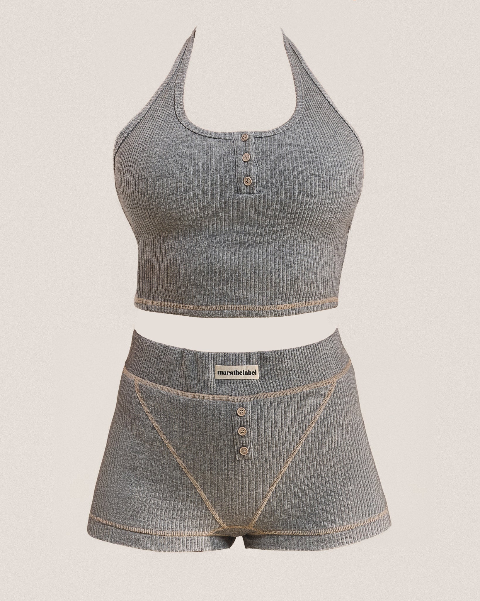 The Ribbed Boxer Shorts in Grey