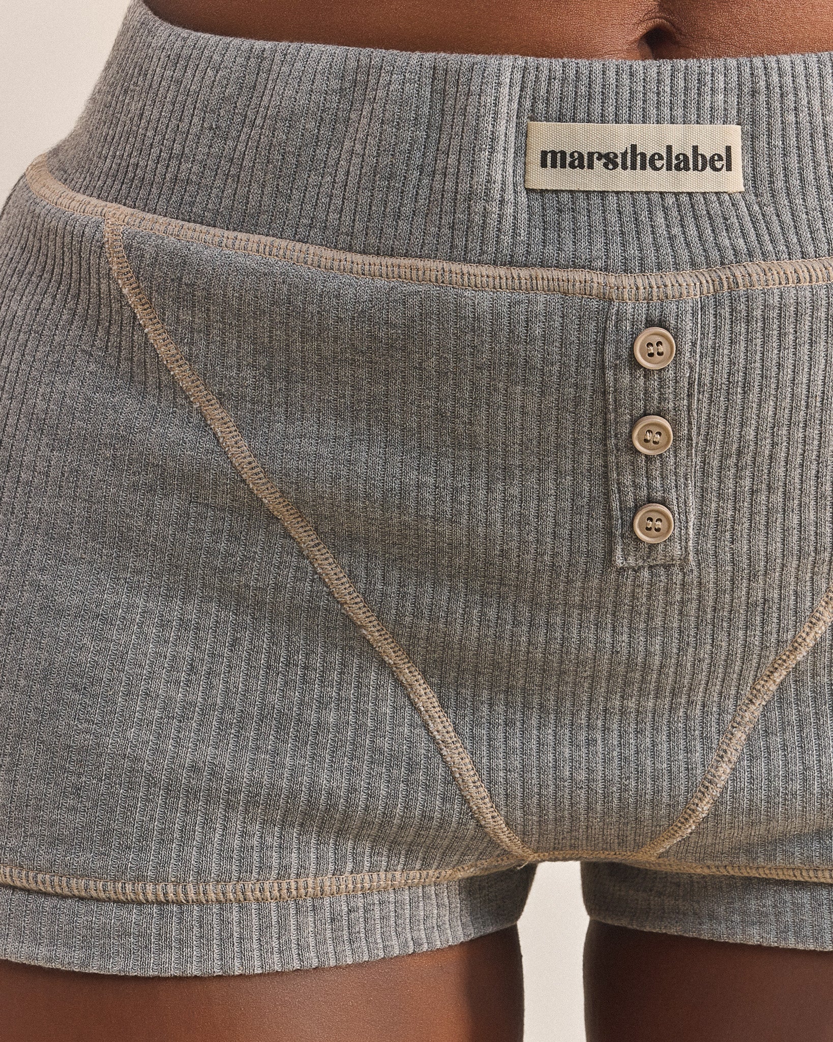The Ribbed Boxer Shorts in Grey