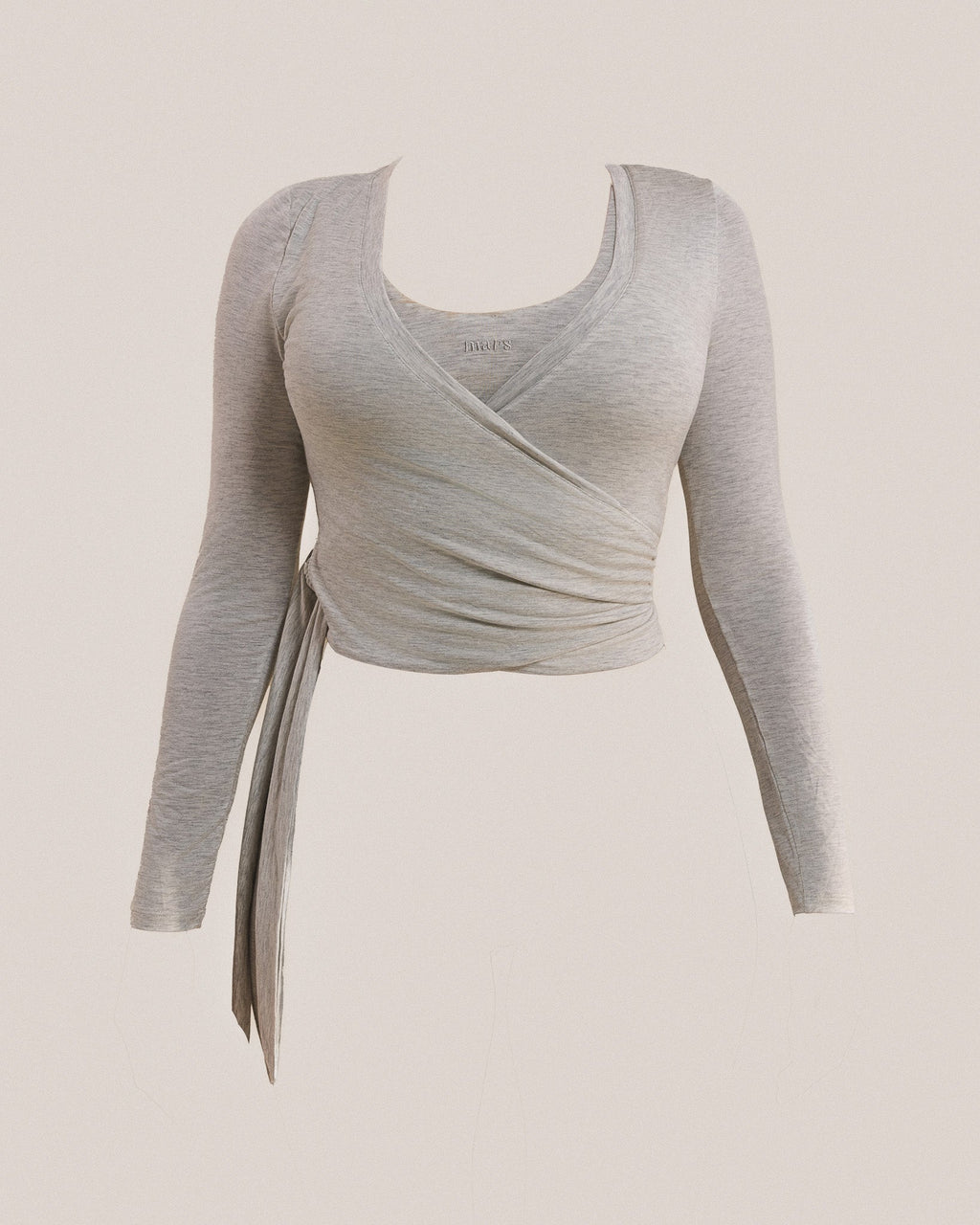 The Wrap Top in Grey Marl