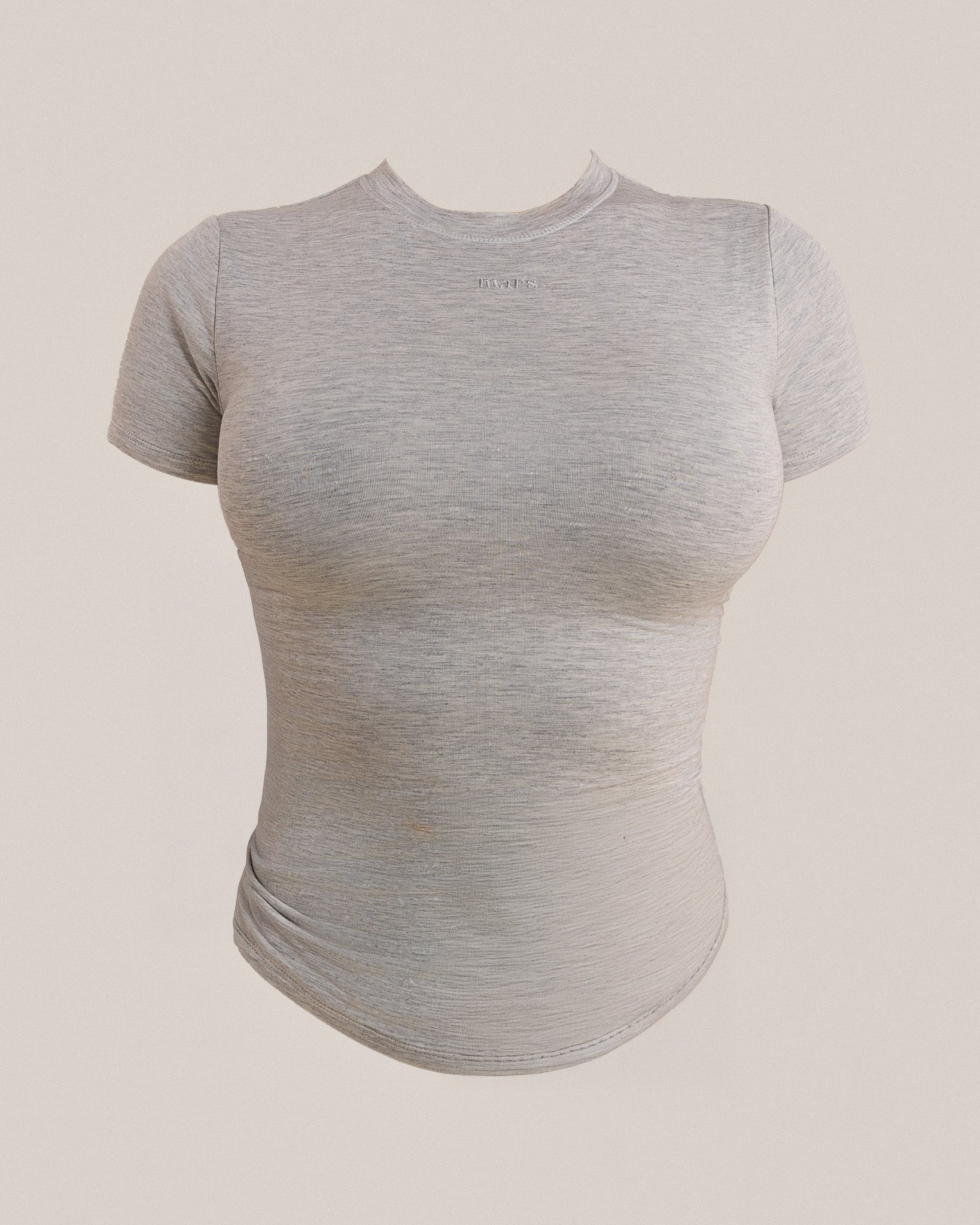 The Short Sleeve Cotton Top in Grey Marl
