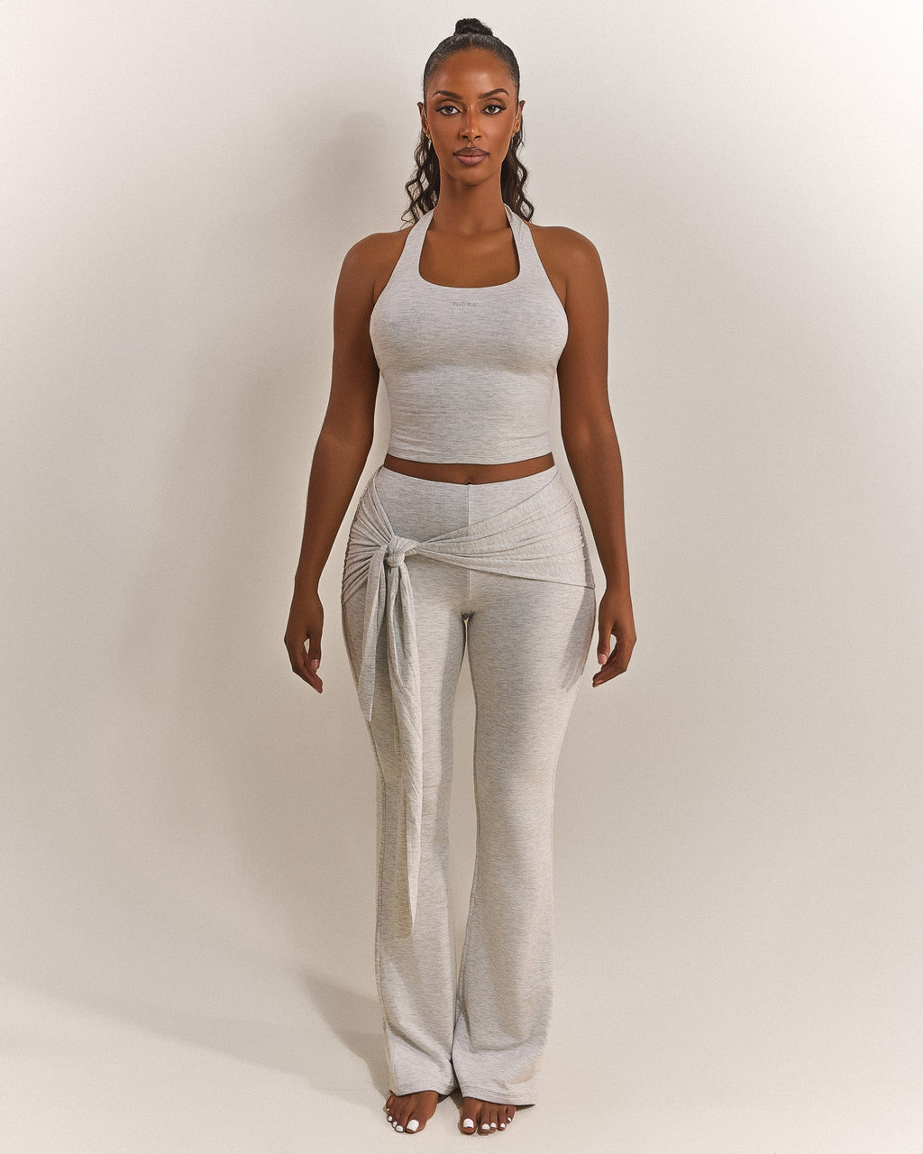 The Tie Trouser in Grey Marl
