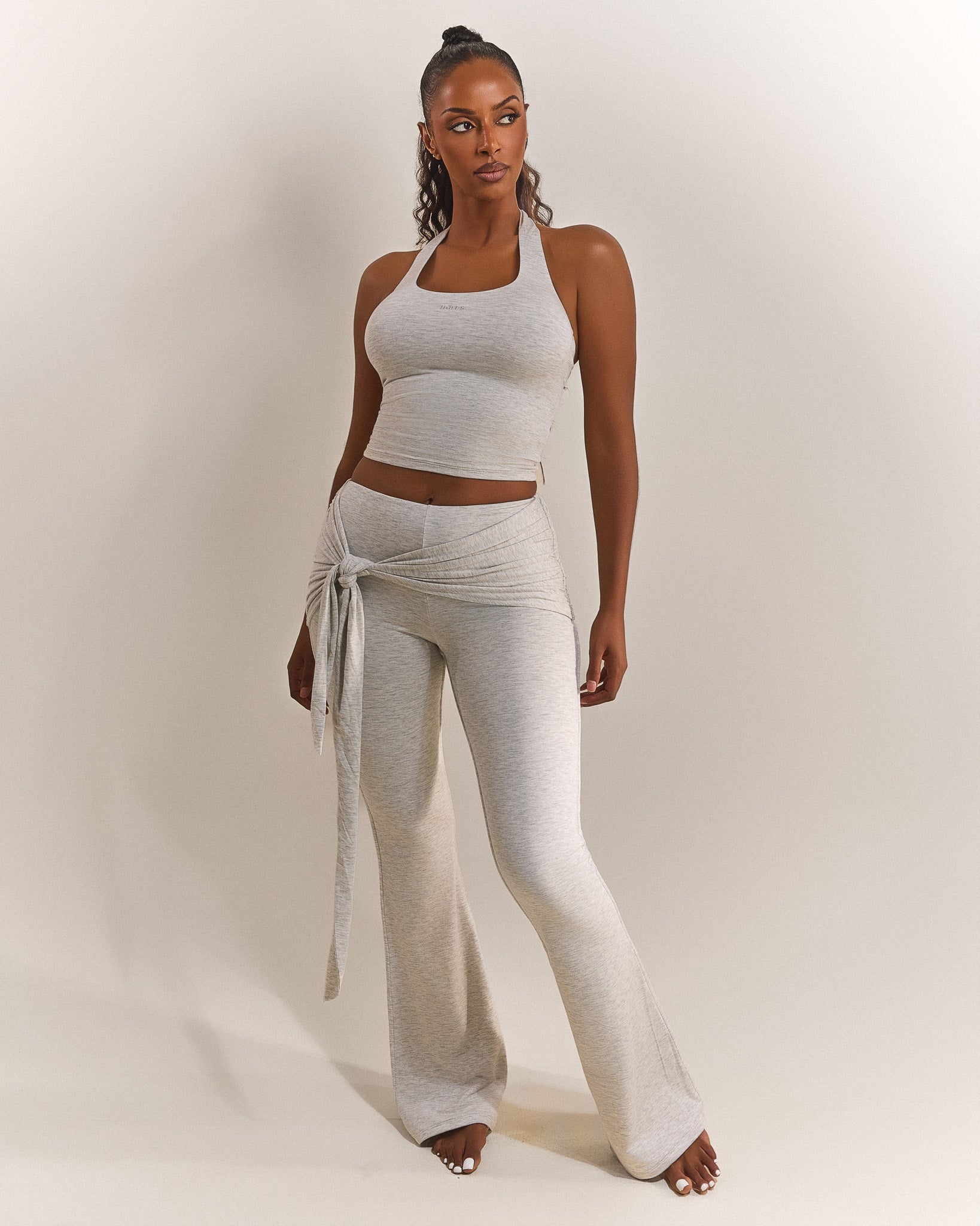 The Tie Trouser in Grey Marl