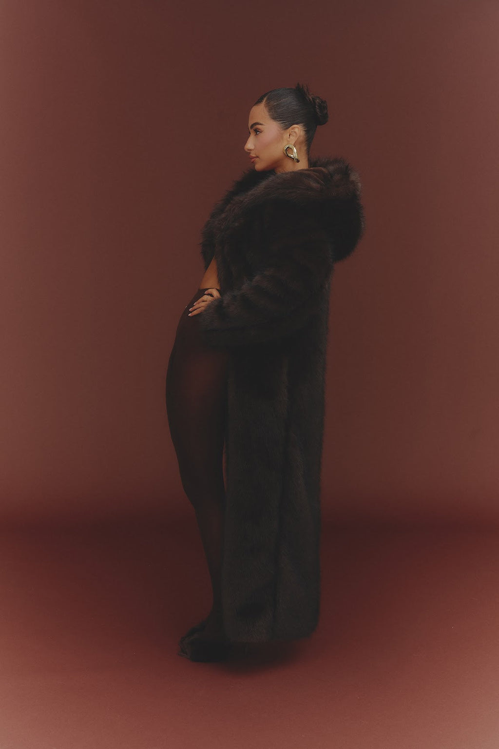 The Maple Maxi Coat in Brown