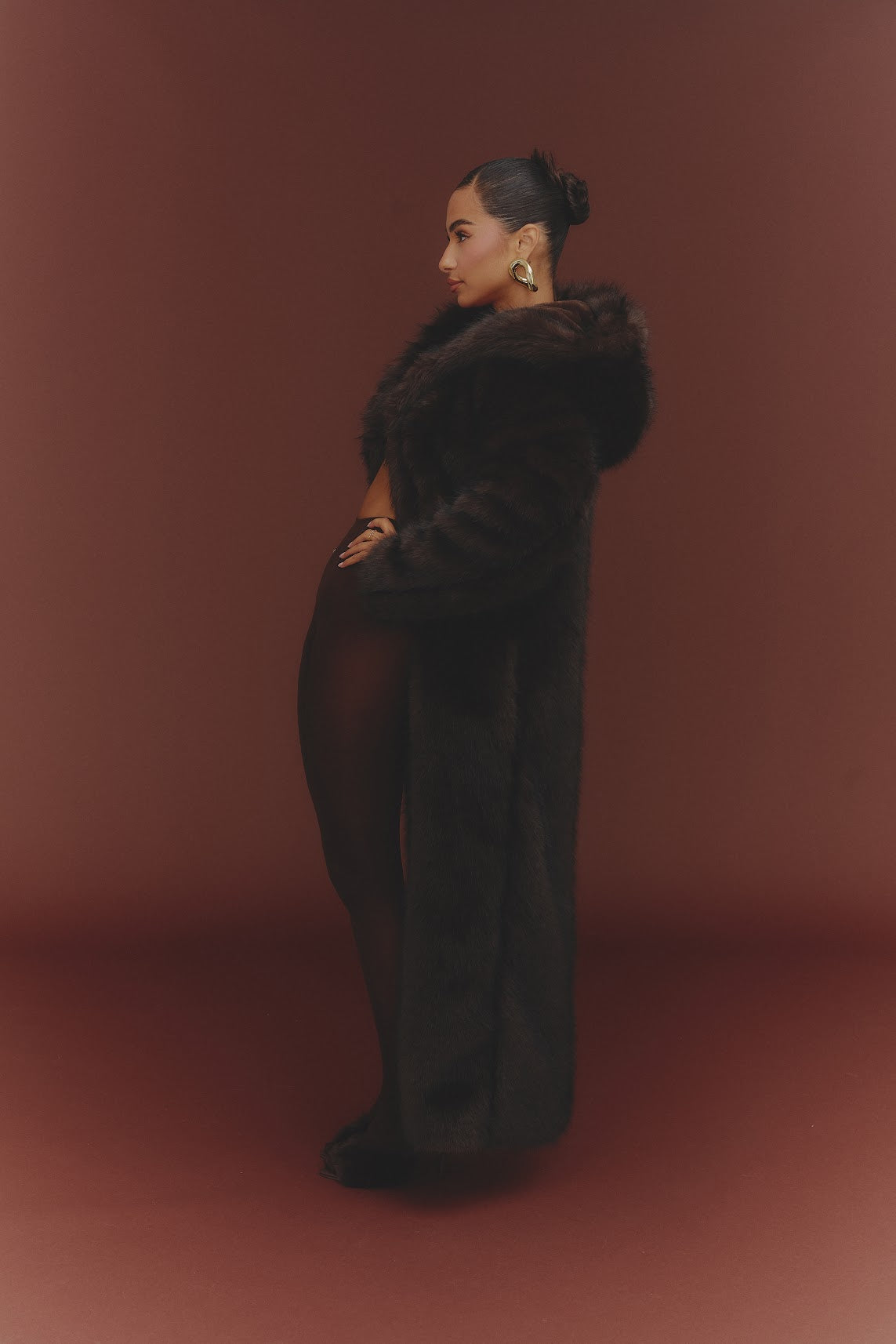 The Maple Maxi Coat in Brown