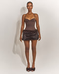 The Maple Mini Skirt in Brown