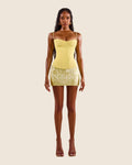 The Shimmi Mini Skirt in Lemon